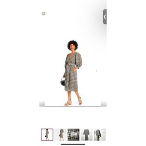 A New Day Women's XL  Short Sleeve Maxi A-Line Dress White/Black NEW